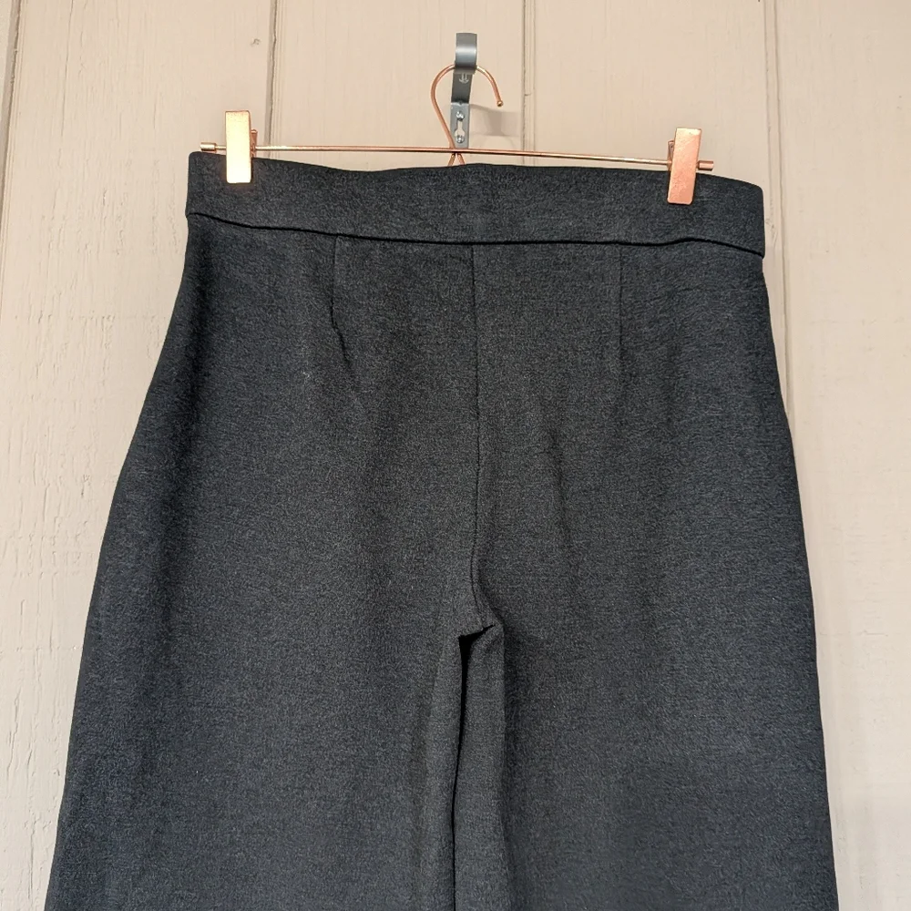 J. Crew Ponte wide-leg‎ crop with patch pockets Dark Grey